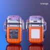 Cool Double Arc Lighter Waterproof And Windproof Outdoor Lighter USB Portable Hanging Neck Lighting Multi-purpose Electronic Cigarette Lighter Transpa