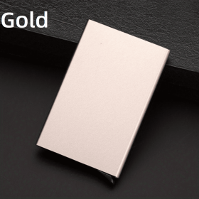 Pop Up Card Holder, Anti-theft Wallet For RFID Protection, Slim Business Credit Card Case, Aluminum Bank Card Case (Color: Golden)