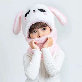 New Autumn and Winter Cute Children Cartoon Scarf Hat Two-piece Double Fleece Warmth Boy Girl Child Adult Parent-child Baby hat (Color: KT06, size: S 1-5 years old)