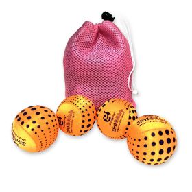 DSJUGGLING 4 Pieces Washable Juggling Balls for Beginners and Professionals Set of 4 100g Each - Soft Easy Juggle Balls, Multiple Practice Juggling Ba (Color: Orange Dot)