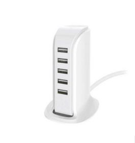 Multifunctional Sailing Type 5-port Splitter Tablet Phone Charger (Option: 4AWhite-AU)