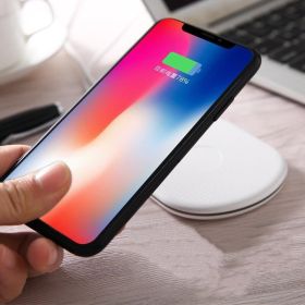 Wireless Charging Stand, Fast Charging Round Transmitter, Mobile Phone Wireless Charger (Color: White)