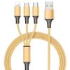 3 In 1 Cables ; Phone Charger Cord A/C To Phone +Type C+Micro Nylon Braided Sync Adapter For Android/Phone/Tablets 120cm/ 3.94ft