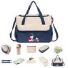 11Pcs Baby Nappy Diaper Bags Set for Mom Dad Mummy Shoulder Bags Multifunctional Diaper Handbags with Food Bag Bottle Bag Diaper Pad Burp Cloth 2 Hook