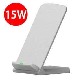 Fast Charging Mobile Phone Vertical Wireless Desktop Stand (Option: White-15W)