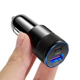 Aluminum Alloy Mobile Phone Car Charger (Option: All Black)