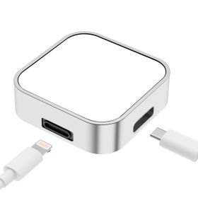 Strong Magnetic Dual Interface Watch Wireless Fast Charging (Color: Silver)